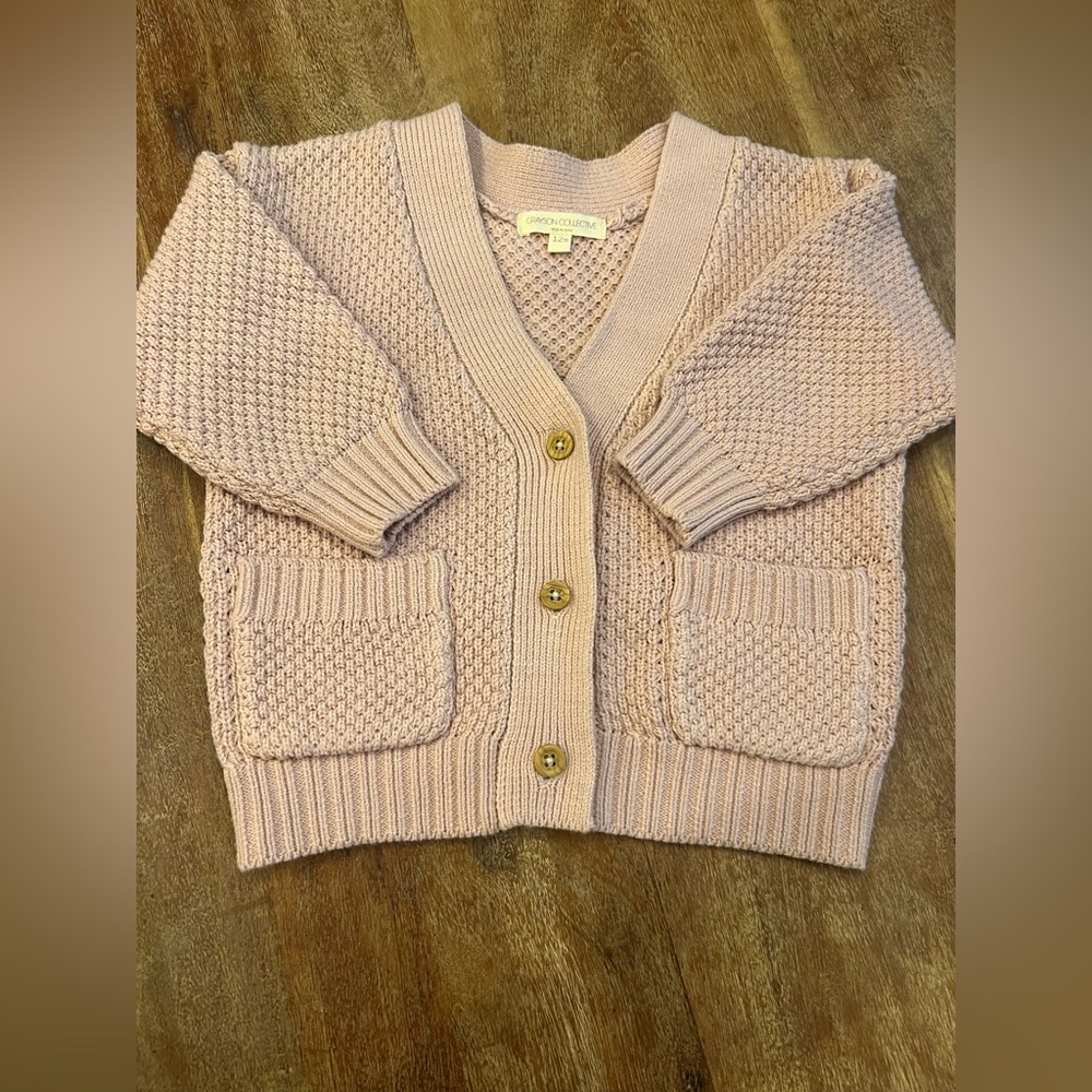 Grayson Collective Toddler Blush Knit Cardigan size 12 months